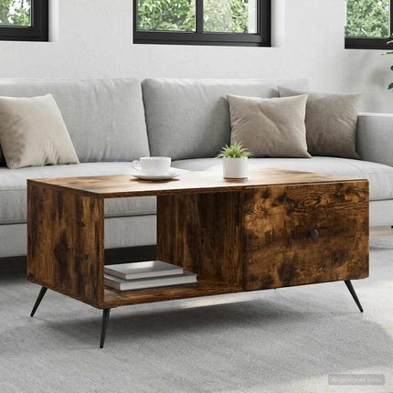 Sofabord Røget eg 90 x 50 x 40 cm Konstrueret træ