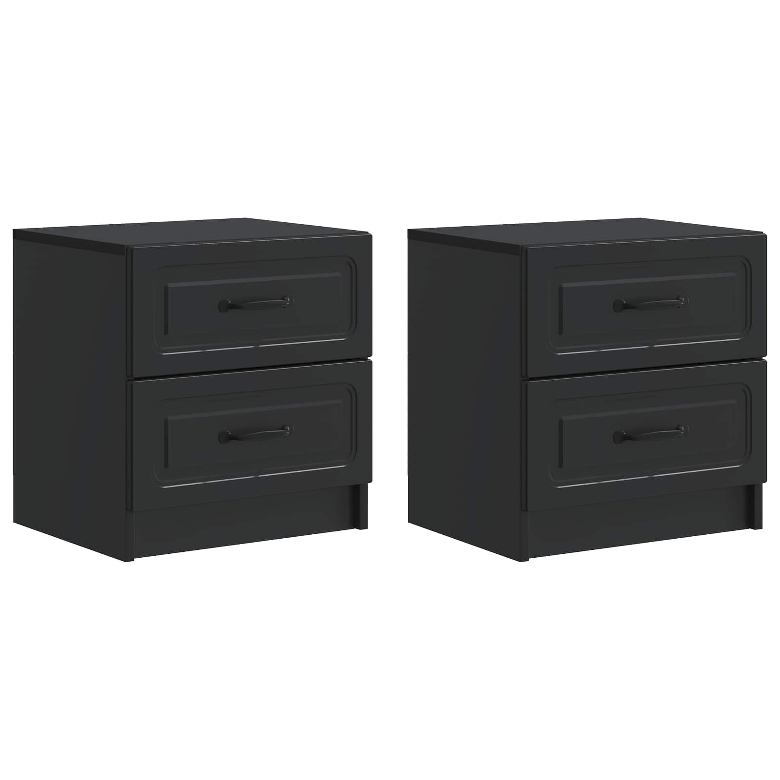 Natskab 2 pcs Sort 43 x 34,5 x 44,5 cm Konstrueret træ