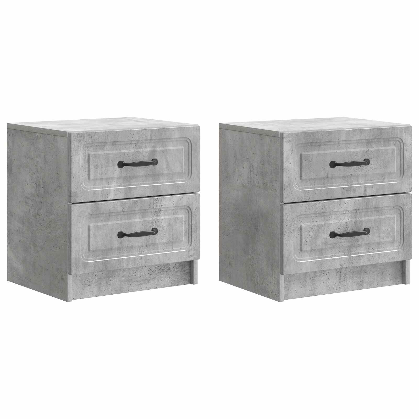 Natskab 2 pcs Betongrå 43 x 34,5 x 44,5 cm Konstrueret træ