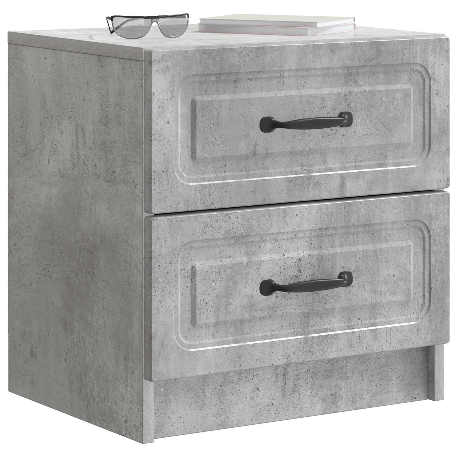 Natskab 2 pcs Betongrå 43 x 34,5 x 44,5 cm Konstrueret træ