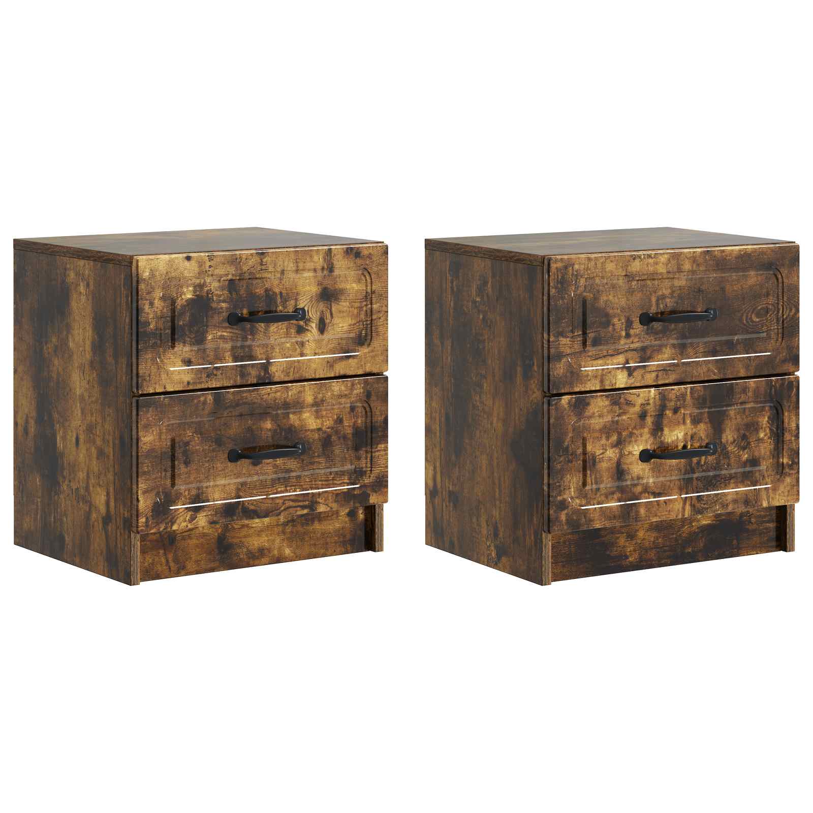 Natskab 2 pcs Røget eg 43 x 34,5 x 44,5 cm Konstrueret træ