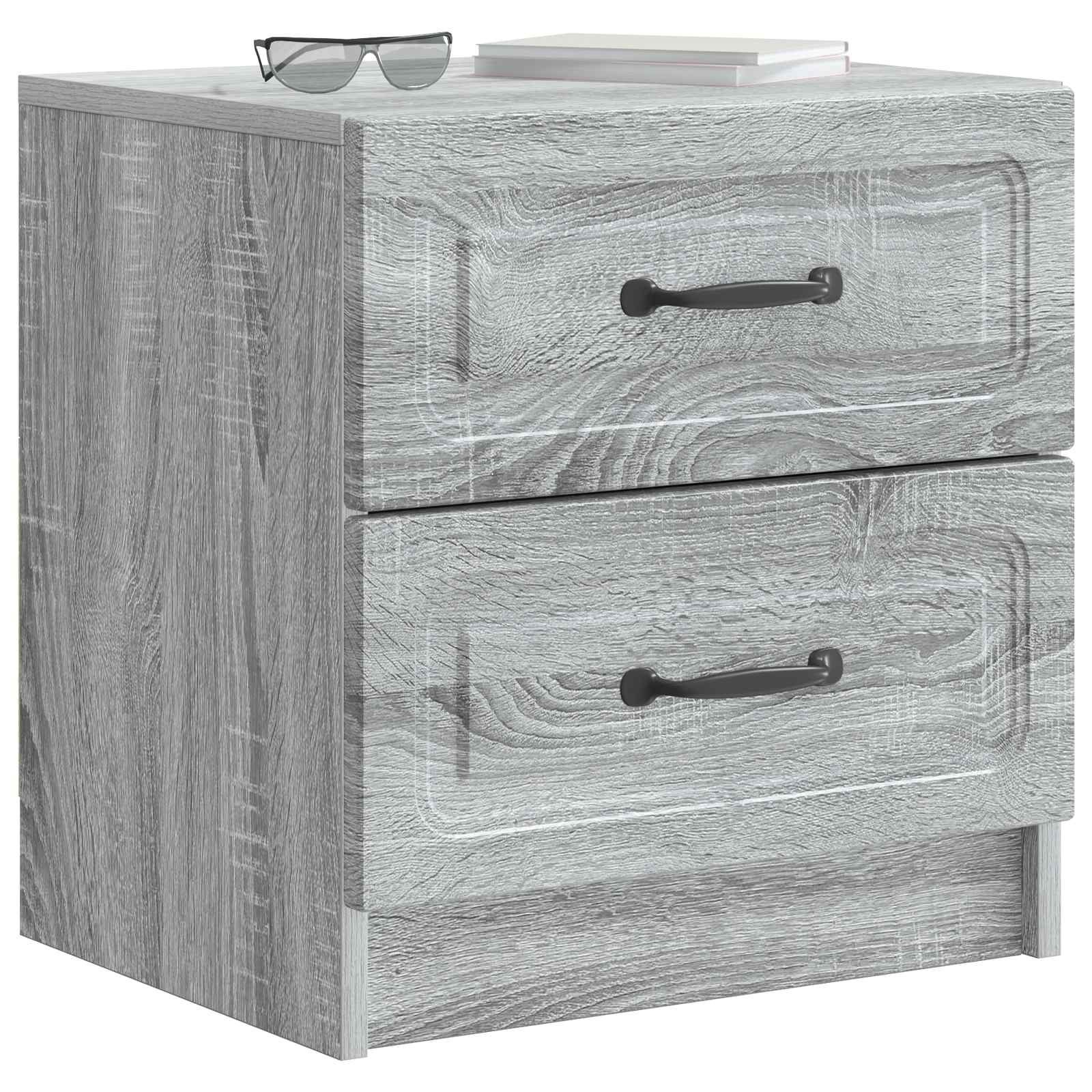 Natskab 2 pcs Grå sonoma-eg 43 x 34,5 x 44,5 cm Konstrueret træ