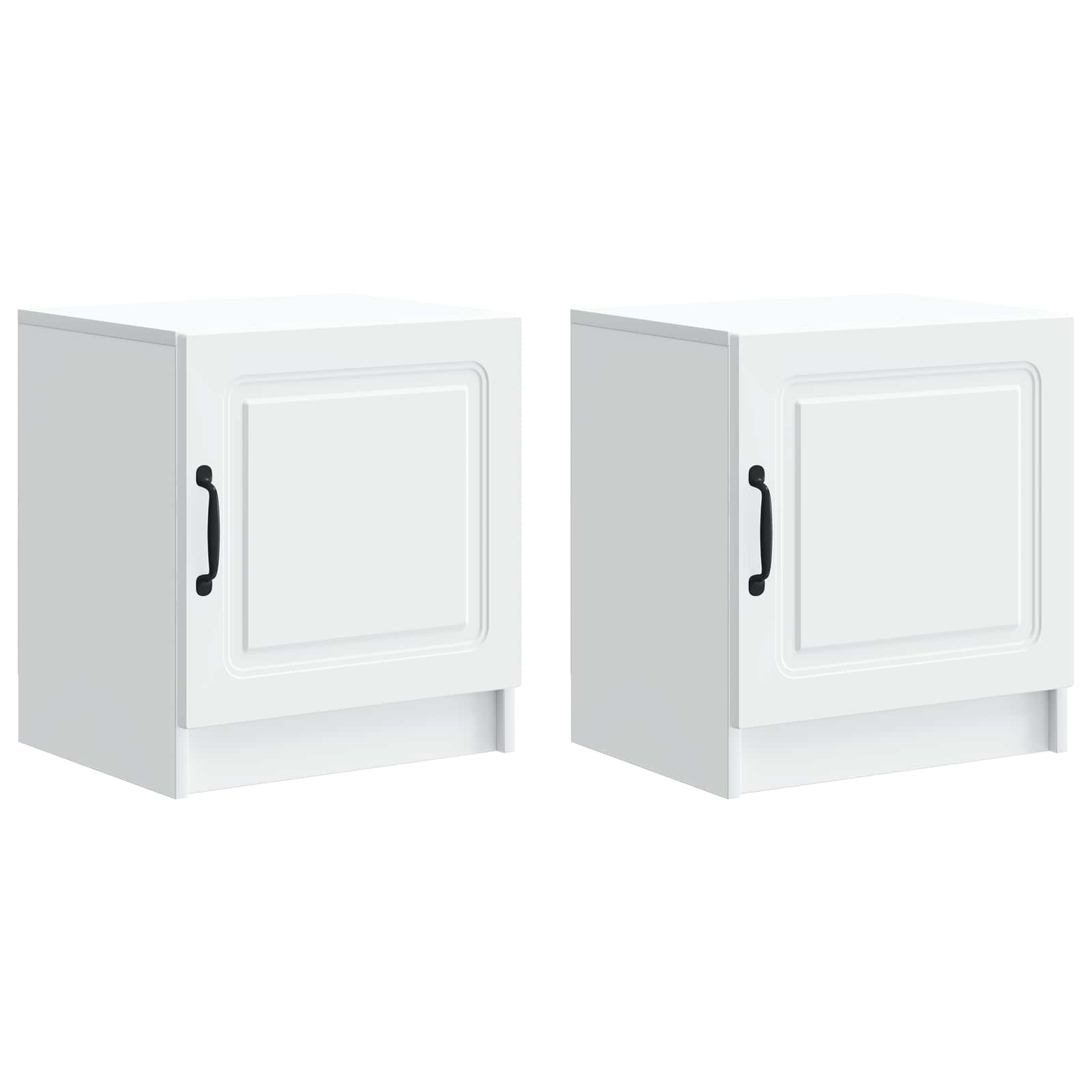 Natskab 2 pcs Hvid 43 x 34,5 x 47 cm Konstrueret træ