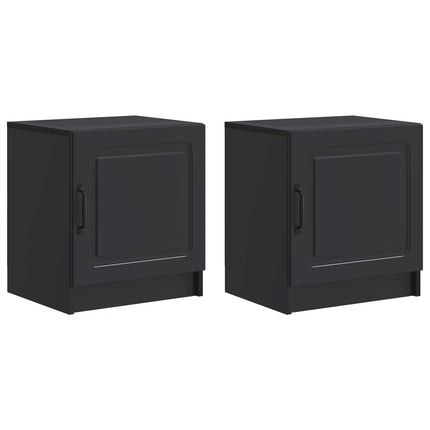 Natskab 2 pcs Sort 43 x 34,5 x 47 cm Konstrueret træ