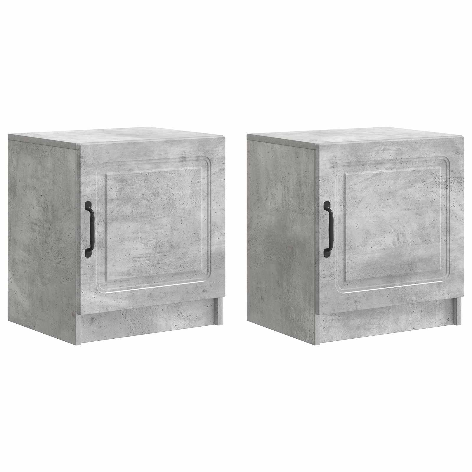 Natskab 2 pcs Betongrå 43 x 34,5 x 47 cm Konstrueret træ