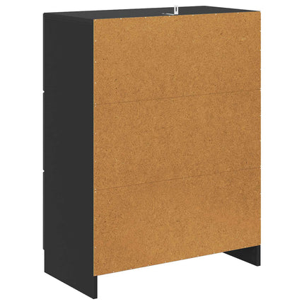 Skuffeskab Sort 66 x 34,5 x 87 cm Konstrueret træ