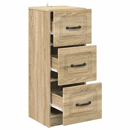Skuffeskab Sonoma-eg 33 x 34,5 x 87 cm Konstrueret træ