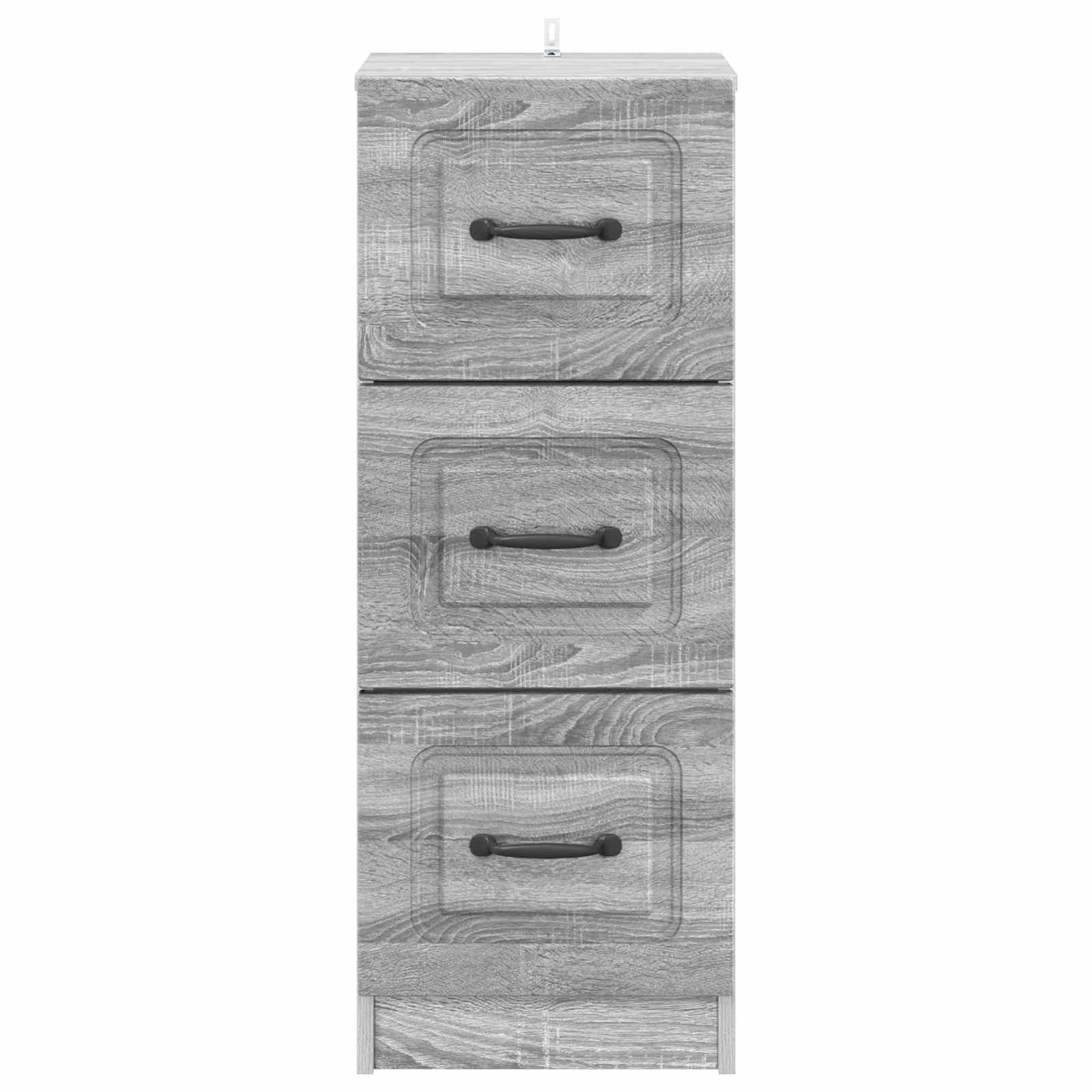 Skuffeskab Grå sonoma-eg 33 x 34,5 x 87 cm Konstrueret træ
