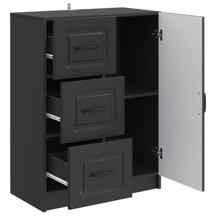 Sideboard med skuffe Sort 66 x 34,5 x 87 cm Konstrueret træ