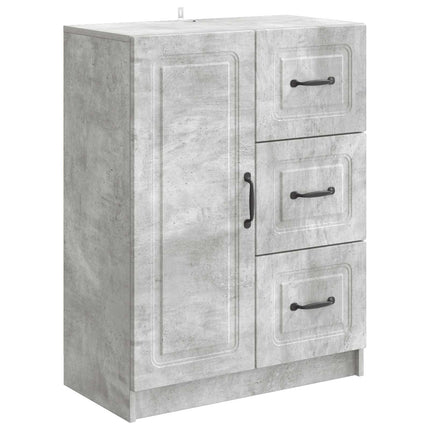 Sideboard med skuffe Betongrå 66 x 34,5 x 87 cm Konstrueret træ