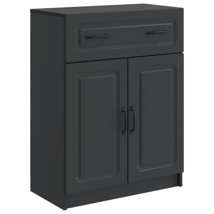 Sideboard med skuffe Sort 66 x 34,5 x 87 cm Konstrueret træ