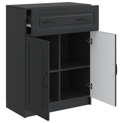 Sideboard med skuffe Sort 66 x 34,5 x 87 cm Konstrueret træ