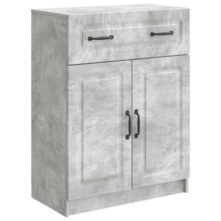 Sideboard med skuffe Betongrå 66 x 34,5 x 87 cm Konstrueret træ