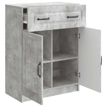 Sideboard med skuffe Betongrå 66 x 34,5 x 87 cm Konstrueret træ