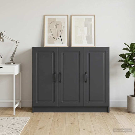 Sideboard Sort 89 x 34,5 x 77 cm Konstrueret træ