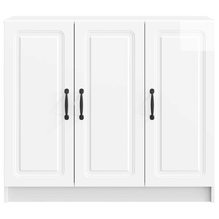 Sideboard Hvid højglans 89 x 34,5 x 77 cm Konstrueret træ