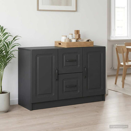 Sideboard med skuffe Sort 89 x 34,5 x 57 cm Konstrueret træ