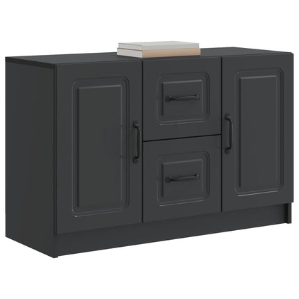 Sideboard med skuffe Sort 89 x 34,5 x 57 cm Konstrueret træ
