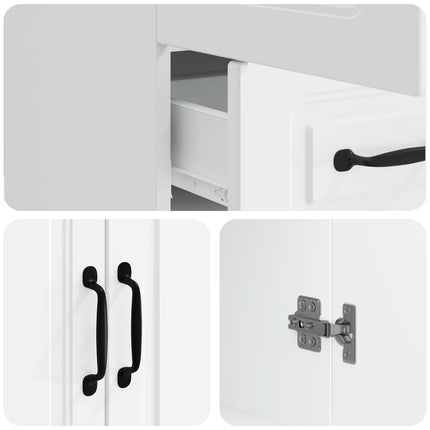 Sideboard Hvid 66 x 34,5 x 92 cm Konstrueret træ