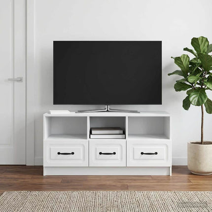 TV-skab med skuffe Hvid 102 x 34,5 x 47 cm Konstrueret træ