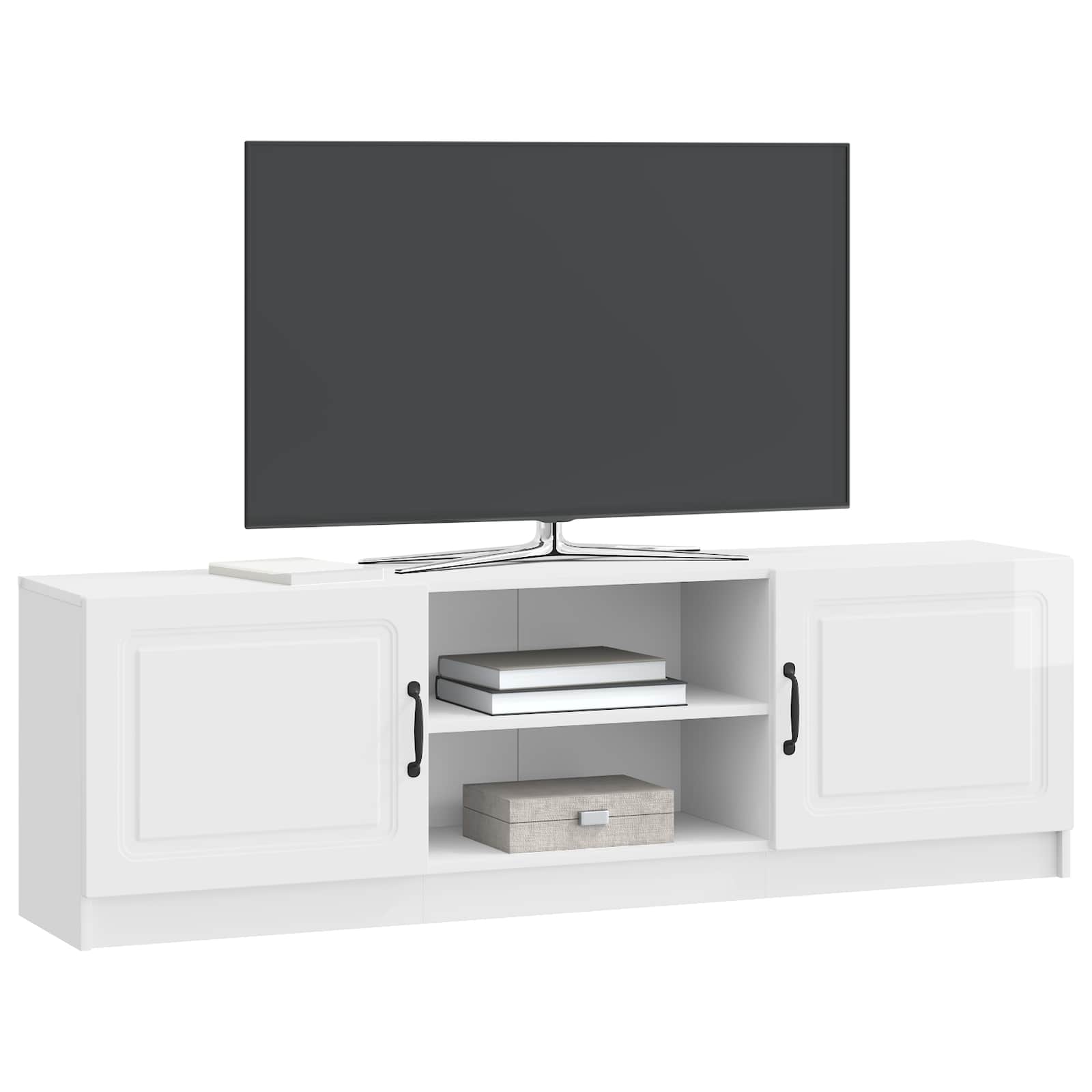 TV-skab Hvid højglans 150 x 31 x 47 cm Konstrueret træ