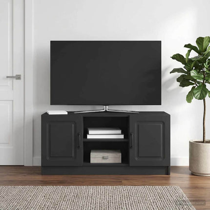 TV-skab Sort 102 x 34,5 x 47 cm Konstrueret træ
