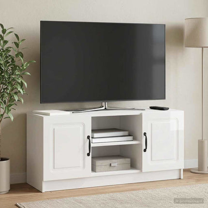 TV-skab Hvid højglans 102 x 34,5 x 47 cm Konstrueret træ