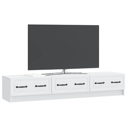 TV-skab med skuffe Hvid 147 x 34,5 x 27 cm Konstrueret træ