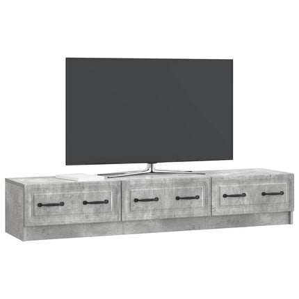 TV-skab med skuffe Betongrå 147 x 34,5 x 27 cm Konstrueret træ