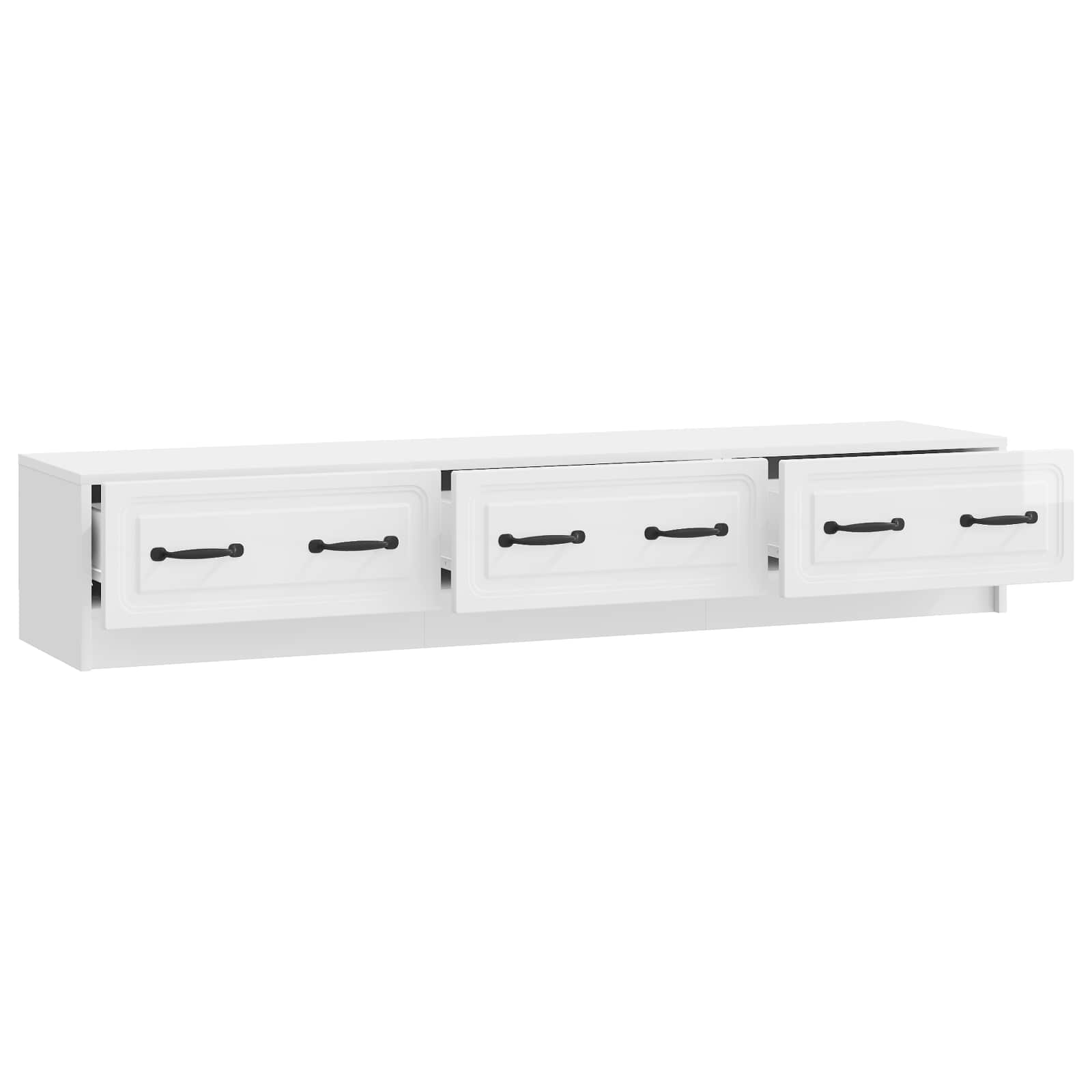 TV-skab Hvid højglans 147 x 34,5 x 27 cm Konstrueret træ