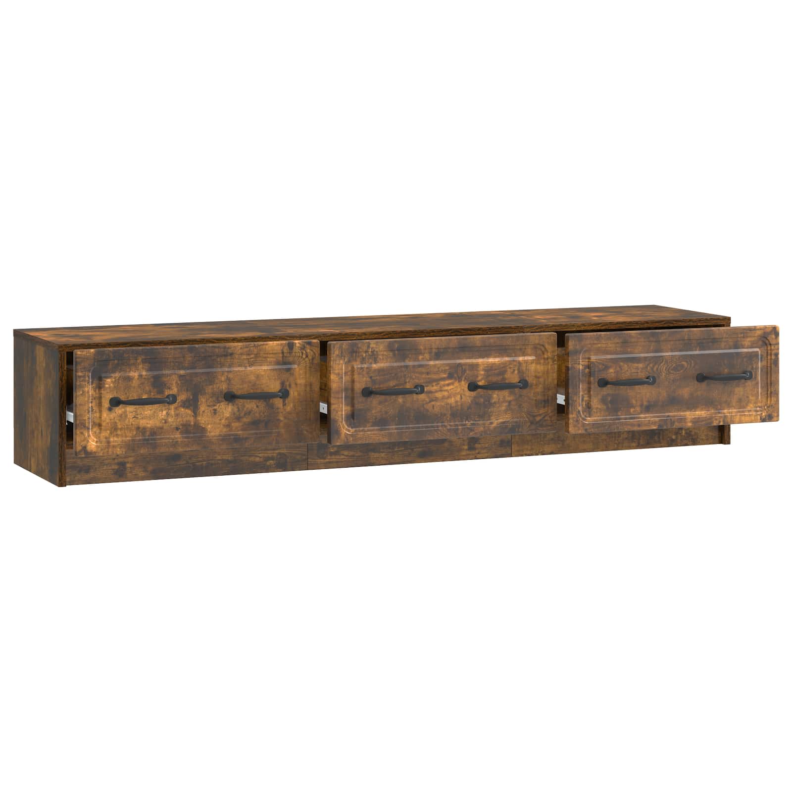 TV-skab med skuffe Røget eg 147 x 34,5 x 27 cm Konstrueret træ