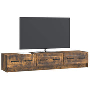TV-skab med skuffe Røget eg 147 x 34,5 x 27 cm Konstrueret træ