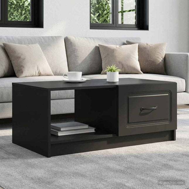 Sofabord Sort 90 x 50 x 37 cm Konstrueret træ