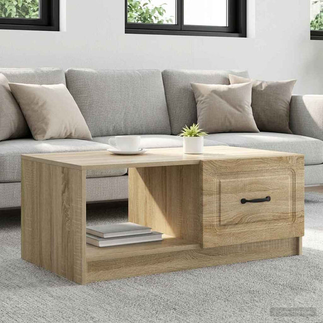 Sofabord Sonoma-eg 90 x 50 x 37 cm Konstrueret træ