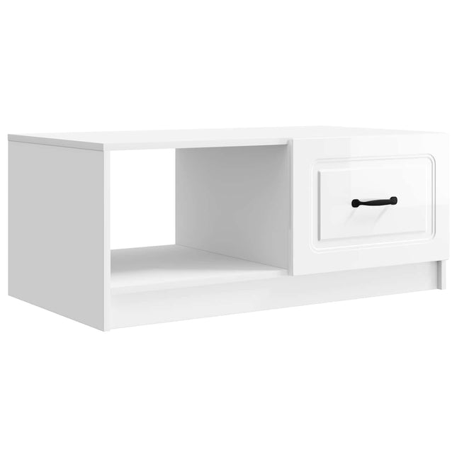 Sofabord Hvid højglans 90 x 50 x 37 cm Konstrueret træ