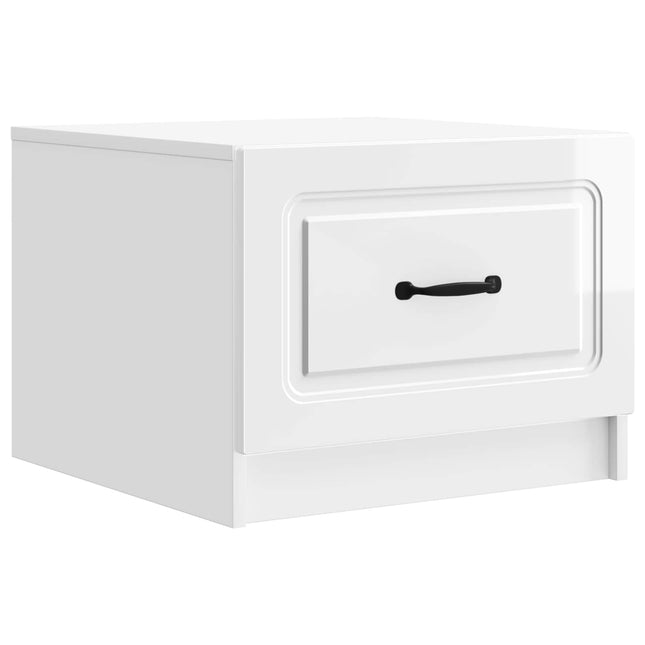 Sofabord Hvid højglans 49 x 50 x 37 cm Konstrueret træ