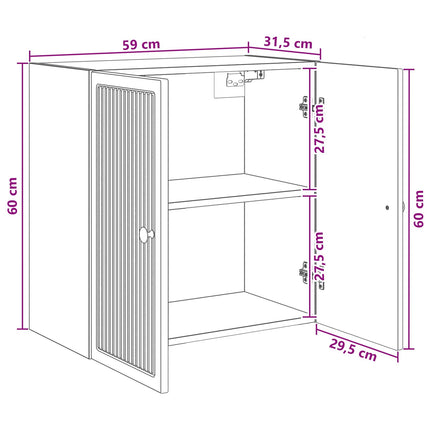 Vægmonteret skab Sonoma-eg 59 x 31 x 60 cm Konstrueret træ