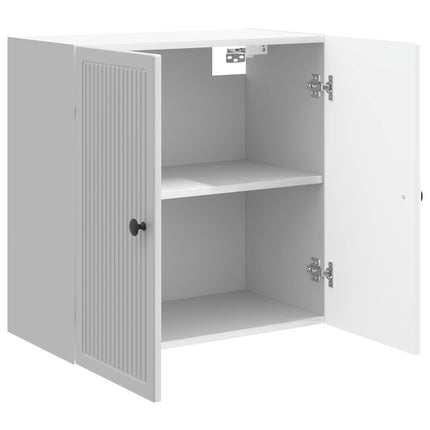 Vægmonteret skab Hvid højglans 59 x 31 x 60 cm Konstrueret træ