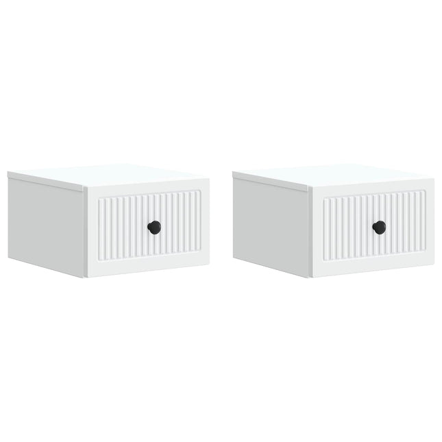 Væghængt Natbord 2 pcs Hvid 33 x 34,5 x 20 cm Konstrueret træ
