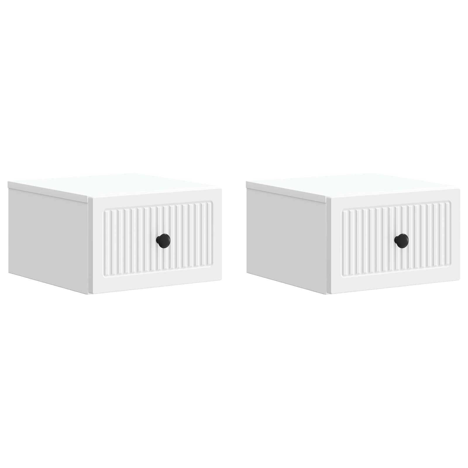 Væghængt Natbord 2 pcs Hvid 33 x 34,5 x 20 cm Konstrueret træ
