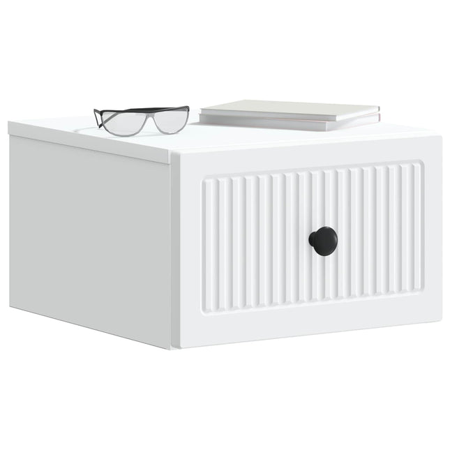 Væghængt Natbord 2 pcs Hvid 33 x 34,5 x 20 cm Konstrueret træ
