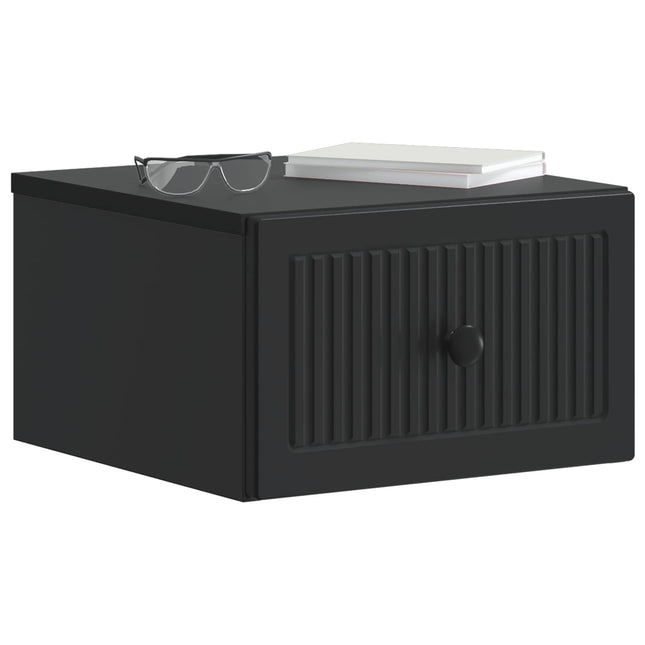 Væghængt Natbord 2 pcs Sort 33 x 34,5 x 20 cm Konstrueret træ