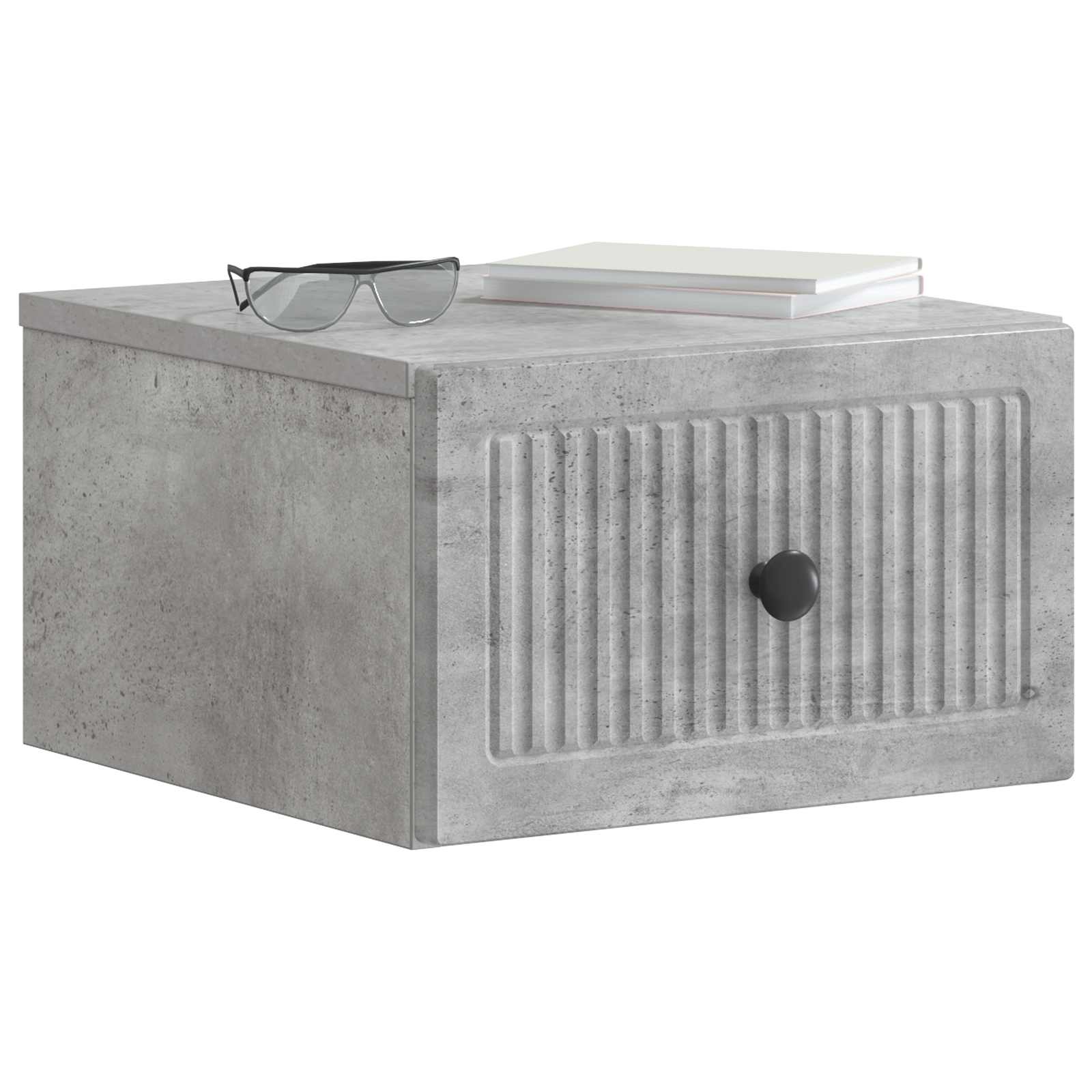 Væghængt Natbord med skuffe 2 pcs Betongrå 33 x 34,5 x 20 cm