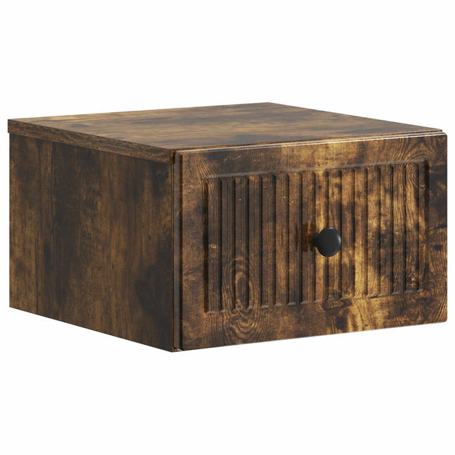 Væghængt Natbord Røget eg 33 x 34,5 x 20 cm Konstrueret træ