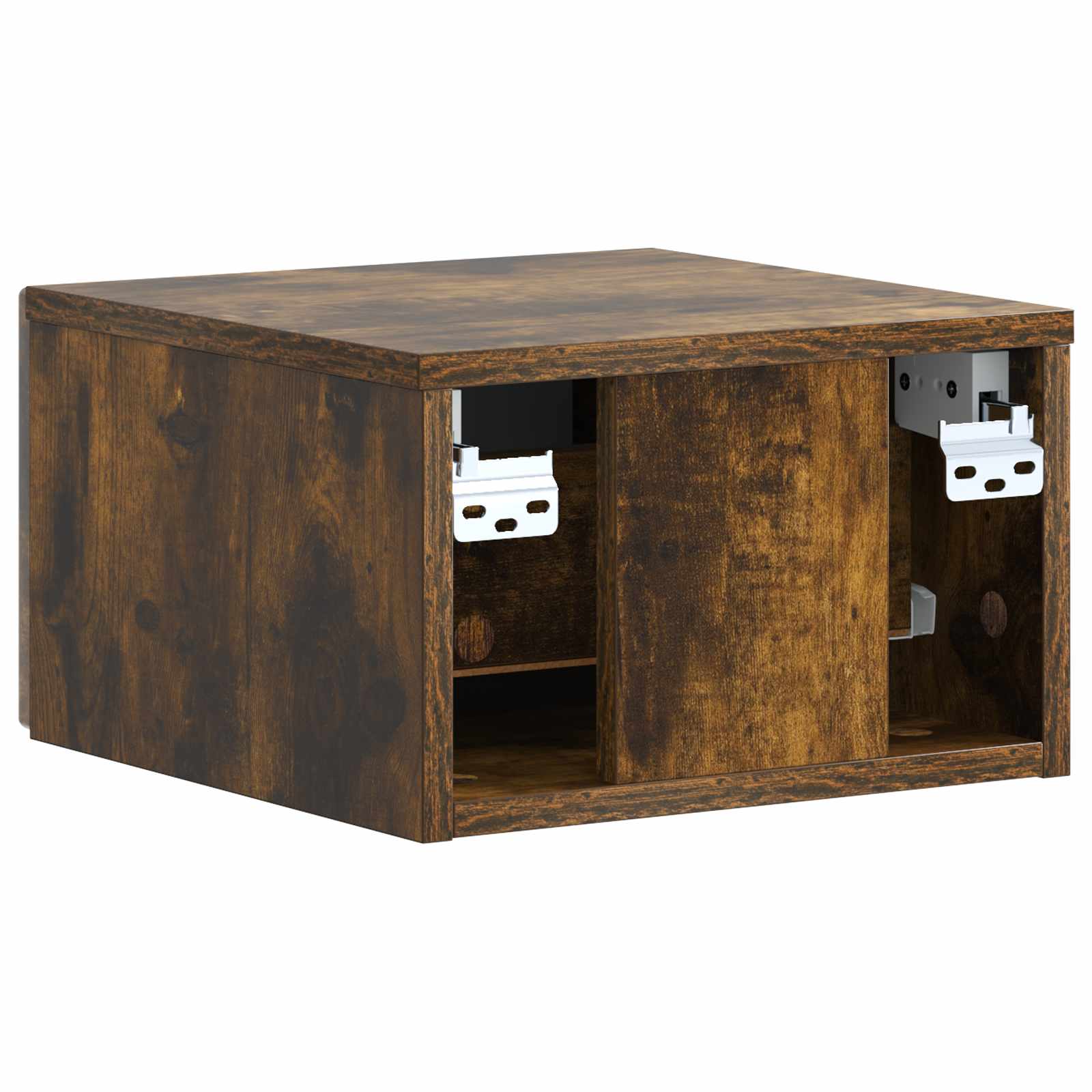 Væghængt Natbord med skuffe 2 pcs Røget eg 33 x 34,5 x 20 cm