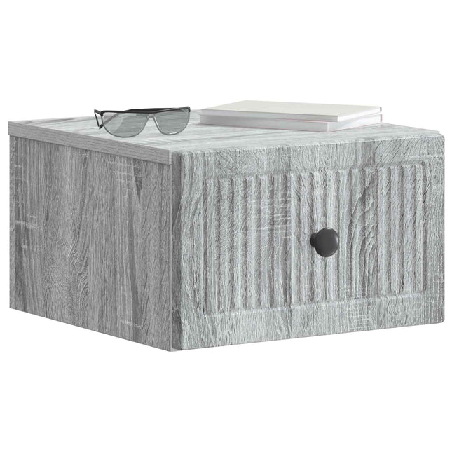Væghængt Natbord 2 pcs Grå sonoma-eg 33 x 34,5 x 20 cm