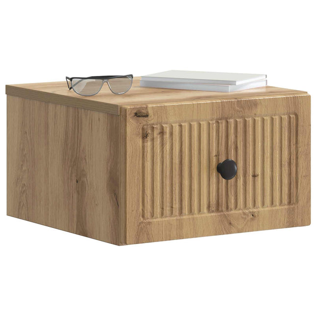 Væghængt Natbord med skuffe 2 pcs Artisan-eg 33 x 34,5 x 20 cm