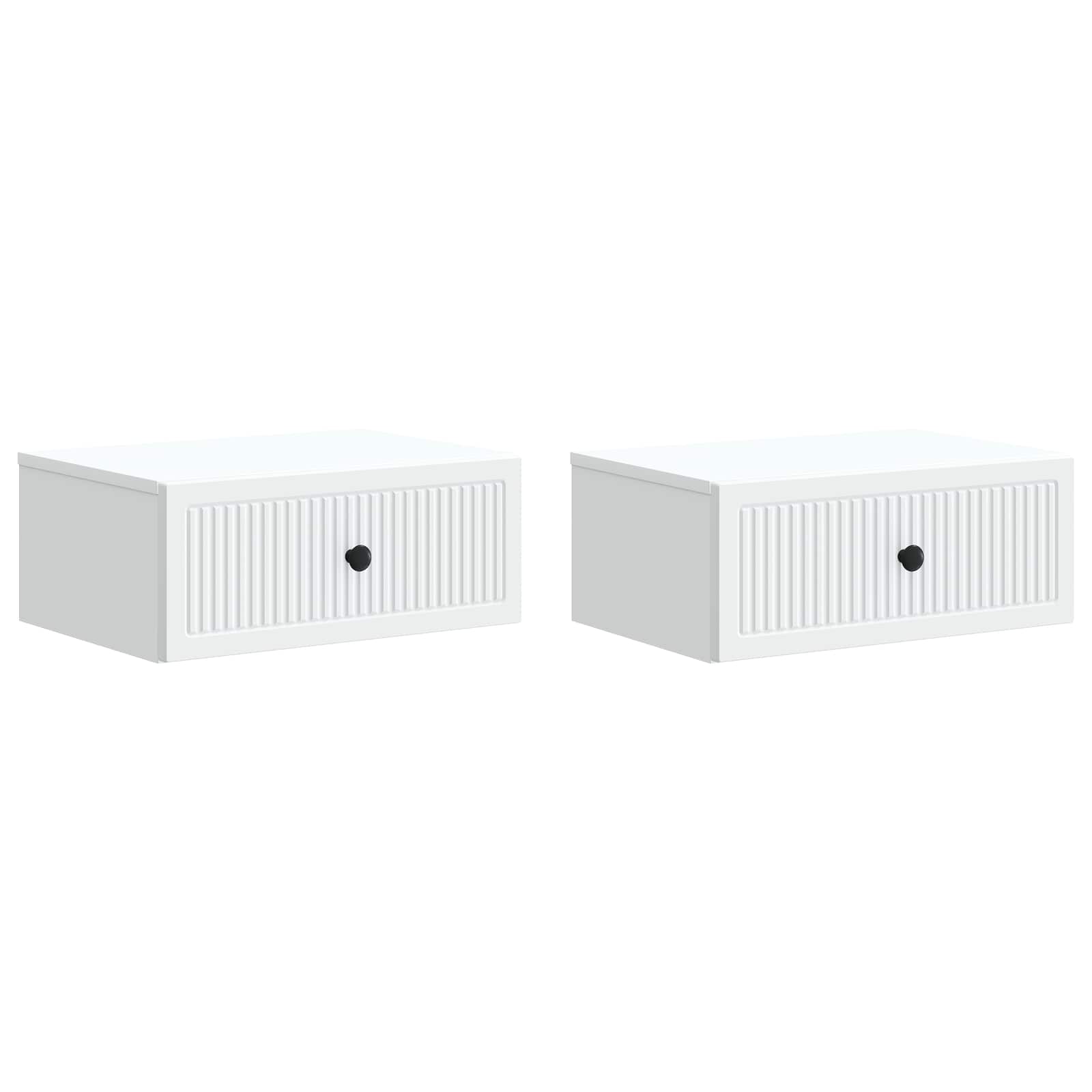 Natskab med skuffe 2 pcs Hvid 49 x 34,5 x 20 cm Konstrueret træ