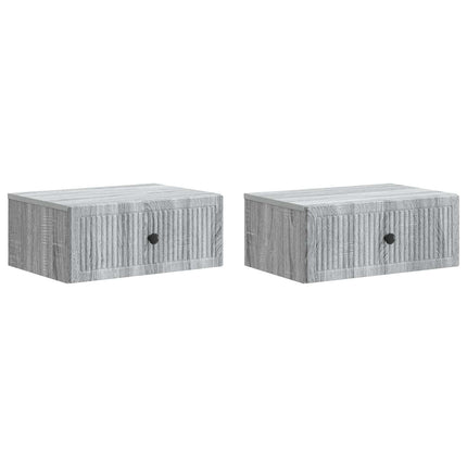 Natskab 2 stk. Grå sonoma-eg 49 x 34,5 x 20 cm Konstrueret træ
