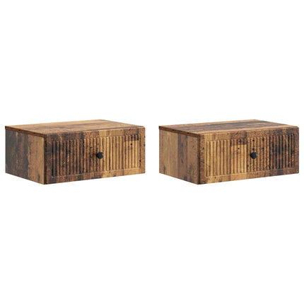 Natskab 2 stk. Gammelt træ 49 x 34,5 x 20 cm Konstrueret træ